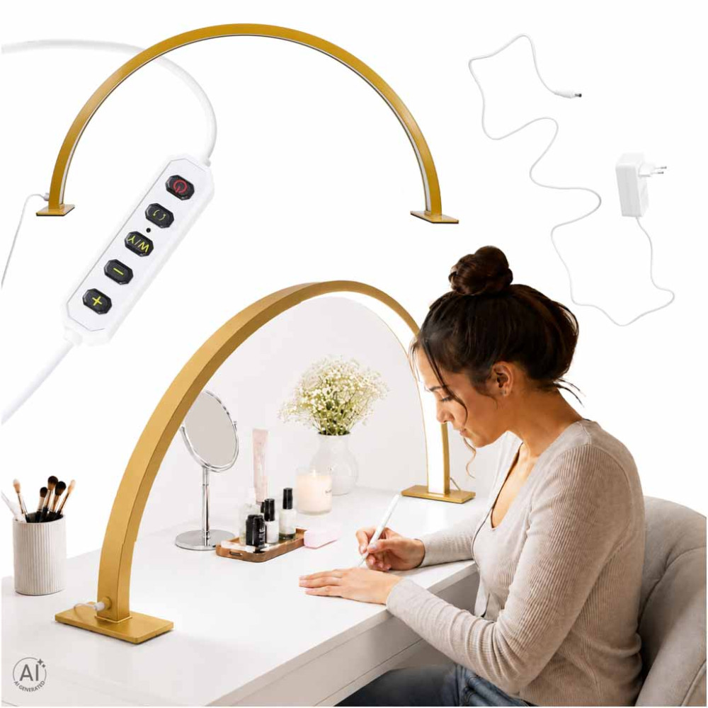 Lampa kosmetyczna LED bezcieniowa do manicure - złota | ikonka