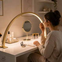 Lampa kosmetyczna LED bezcieniowa do manicure - złota | ikonka
