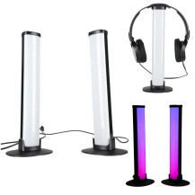 Lampki biurkowe LED RGB gaming IKONKA - zestaw 2 szt. z pilotem