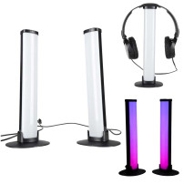Lampki biurkowe LED RGB gaming IKONKA - zestaw 2 szt. z pilotem