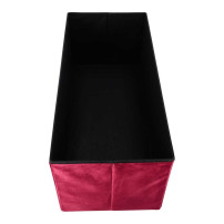 Pufa ze schowkiem welurowa 76x38x38 cm bordowa - ikonka