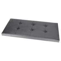 Pufa ze schowkiem welurowa 76x38x38 cm szara - ikonka