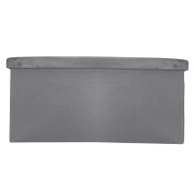 Pufa ze schowkiem welurowa 76x38x38 cm szara - ikonka