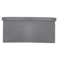 Pufa ze schowkiem welurowa 76x38x38 cm szara - ikonka