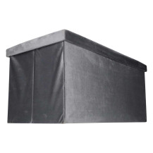 Pufa ze schowkiem welurowa 76x38x38 cm szara - ikonka