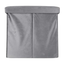 Pufa ze schowkiem welurowa 76x38x38 cm szara - ikonka