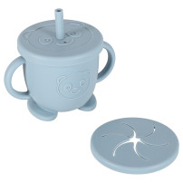 Silikonowe naczynia dla dzieci krab 9 el. BPA free niebieskie