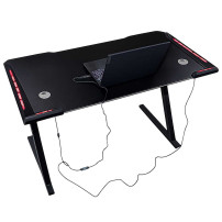 Biurko gamingowe LED RGB 120x60 cm z uchwytami - IKONKA HOME