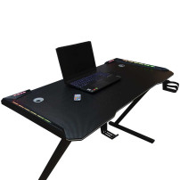 Biurko gamingowe LED RGB 120x60 cm z uchwytami - IKONKA HOME