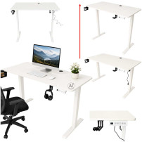 Biurko elektryczne regulowane 120x60 cm białe - ikonka home