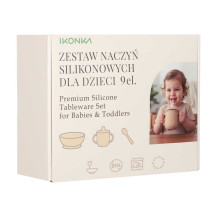 Silikonowe naczynia dla niemowląt krab zestaw 9 el. ciemny róż