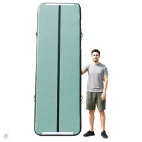 Air track mata gimnastyczna 300x100 cm zielona IKONKA z pompką
