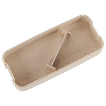 Lunch box z przegródkami 750ml beżowy + sztućce, bez BPA