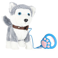 Piesek interaktywny husky na smyczy - chodzi i szczeka