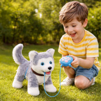 Piesek interaktywny husky na smyczy - chodzi i szczeka