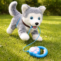 Piesek interaktywny husky na smyczy - chodzi i szczeka