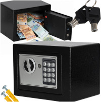 Sejf domowy z zamkiem szyfrowym i kluczem 23x17x16,5 cm