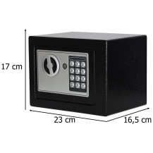 Sejf domowy z zamkiem szyfrowym i kluczem 23x17x16,5 cm