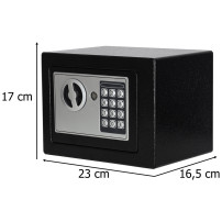 Sejf domowy z zamkiem szyfrowym i kluczem 23x17x16,5 cm