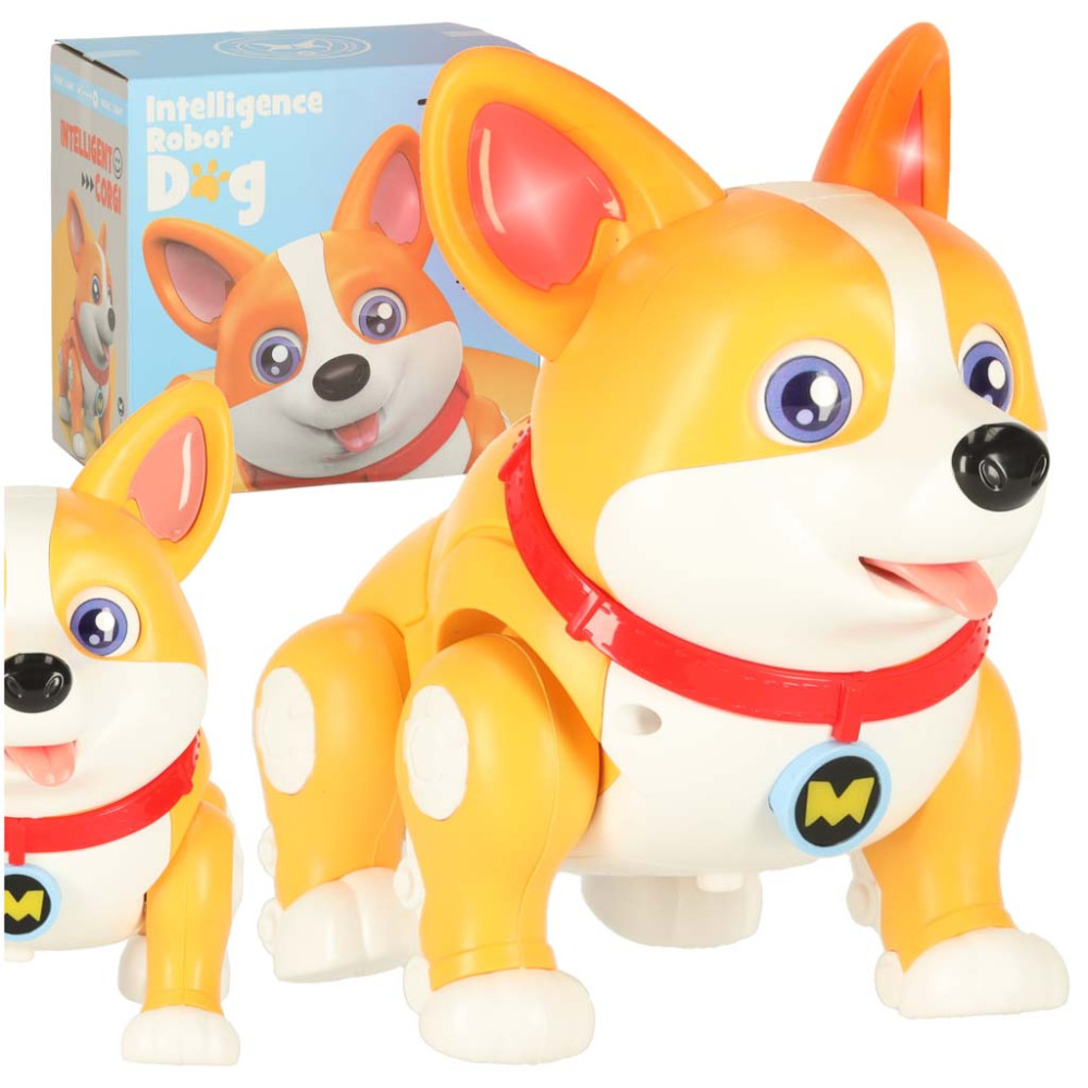 Interaktywny piesek corgi robot – świecące uszy i muzyka