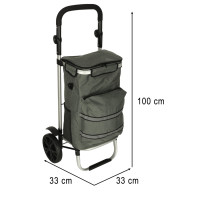 Wózek torba na zakupy na kółkach 100 cm szary 40 l