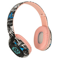 Słuchawki bezprzewodowe nauszne RGB bluetooth 5.1 różowe