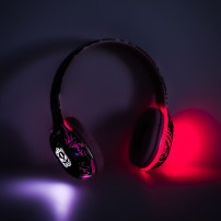 Słuchawki bezprzewodowe nauszne RGB bluetooth 5.1 różowe
