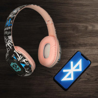 Słuchawki bezprzewodowe nauszne RGB bluetooth 5.1 różowe