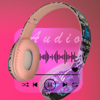 Słuchawki bezprzewodowe nauszne RGB bluetooth 5.1 różowe