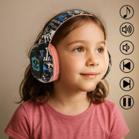 Słuchawki bezprzewodowe nauszne RGB bluetooth 5.1 różowe