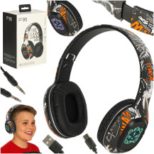 Słuchawki bezprzewodowe nauszne bluetooth RGB gaming 200mah czarne