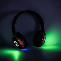 Słuchawki bezprzewodowe nauszne bluetooth RGB gaming 200mah czarne