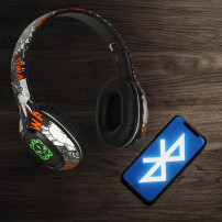 Słuchawki bezprzewodowe nauszne bluetooth RGB gaming 200mah czarne