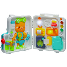 Tablica manipulacyjna sensoryczna walizka montessori XXL miś światło dźwięk