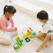 Tablica manipulacyjna sensoryczna walizka montessori XXL miś światło dźwięk