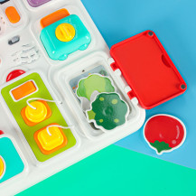 Tablica manipulacyjna sensoryczna kuchnia w walizce montessori 18m+