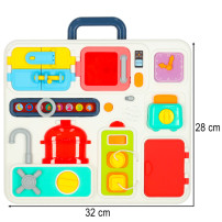 Tablica manipulacyjna sensoryczna kuchnia w walizce montessori 18m+