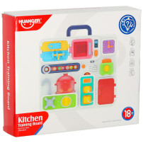 Tablica manipulacyjna sensoryczna kuchnia w walizce montessori 18m+