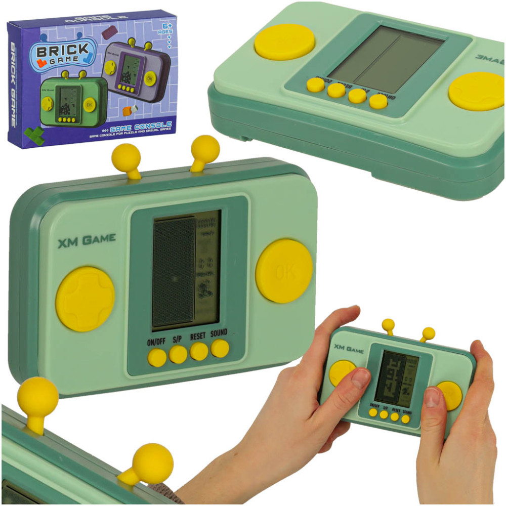 Elektroniczna konsola retro kieszonkowa zielona 6+