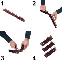 Kolce na gołębie plastikowe brązowe 8 modułów 342 cm