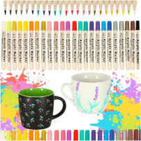 Markery akrylowe do tkanin i kamieni DIY 24 szt. – wodoodporne