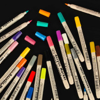 Markery akrylowe do tkanin i kamieni DIY 24 szt. – wodoodporne