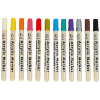 Markery akrylowe do kamieni i tkanin DIY 12 szt. wodoodporne