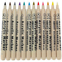 Markery akrylowe do kamieni i tkanin DIY 12 szt. wodoodporne