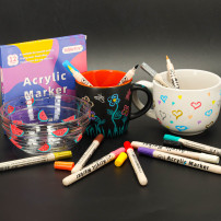 Markery akrylowe do kamieni i tkanin DIY 12 szt. wodoodporne