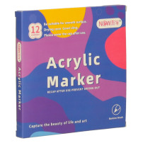 Markery akrylowe do kamieni i tkanin DIY 12 szt. wodoodporne