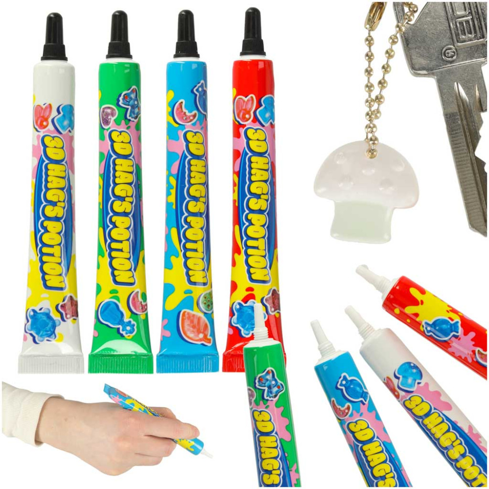 Klej UV do biżuterii 3D, 4 tubki - zapas do magicznego pudełka