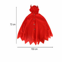 Czerwona peleryna diabełka z rękawiczkami r. s 100-110 cm