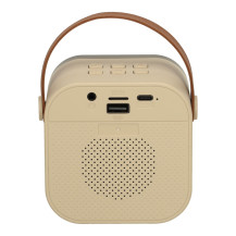 Zestaw do karaoke głośnik bluetooth i mikrofon RGB beżowy