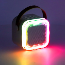 Zestaw do karaoke głośnik bluetooth i mikrofon RGB beżowy